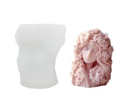 Molde silicona vela mujer con flores